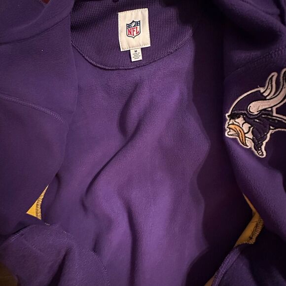 NFL Minnesota Vikings Men’s Waffle Knit Full Zip Fleece Lined Jacket Size Medium - Picture 3 of 9